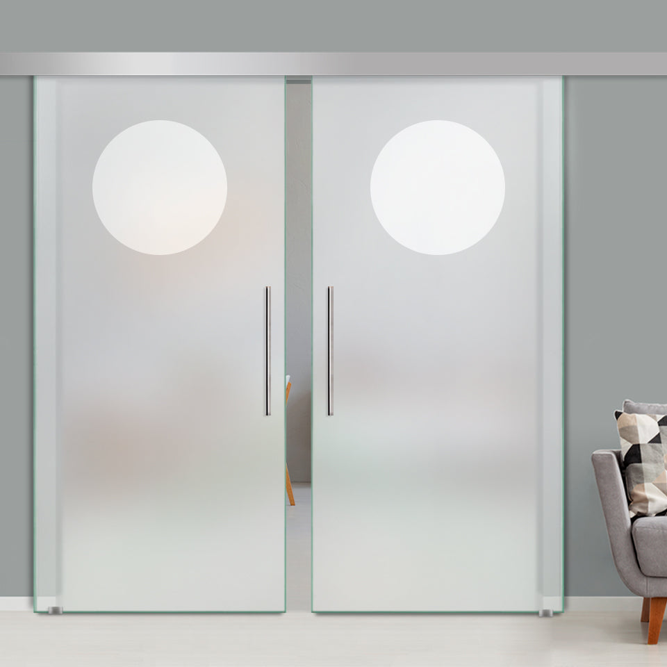 Puerta Corrediza Doble De Vidrio Templado ALU100 PCA2 - 1350